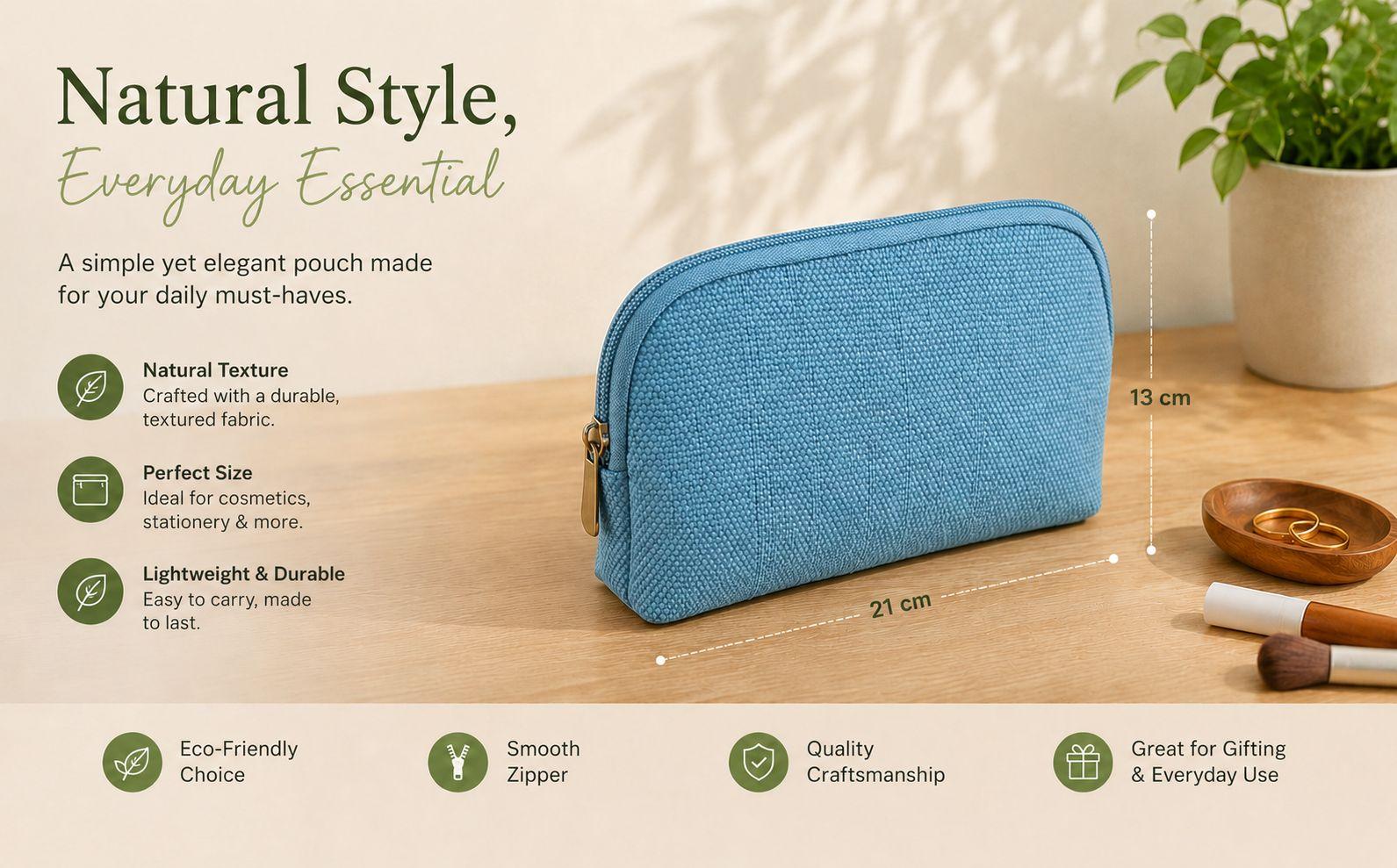 Canvas Utility Pouch â€” Eco-friendly jute product
